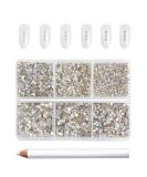 Beadsland 7200PCS Flatback Rhinestones - Clear Nail Gemstones Mixed Sizes SS3-SS10 with Wax Pen Kit | Crafting Essentials - Buy Online on GoSupps.com