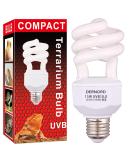 Dernord UVB & UVA Light Bulb 10.0 - 15W Compact UV Lamp for Lizard Turtle Snake & Leopard Gecko - Optimal Animal Habitat Lighting - Buy Online on GoSupps.com