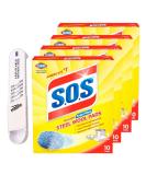 S.O.S Steel Wool Pads 10 Ct - Heavy Duty Cleaning & Scrubbing Soap Pads with Moofin Spoon | Ideal for Rust Removal from Metal Wood & Plastic - Buy Online on GoSupps.com
