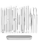 iSmartPart 20Pcs Blackhead Remover Tools Kit - Professional Stainless Steel Acne Extraction Set for Face and Nose - Buy Online on GoSupps.com
