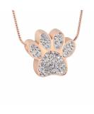 Paw Print Crystal Urn Necklace for Pet Ashes - Memorial Keepsake Jewelry for Pet Lovers - Buy Online on GoSupps.com