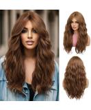 Oefei 24-Inch Long Wavy Brown Wig with Ponytail - Natural Heat-Resistant Synthetic Hair for Women | Ideal for Daily Wear Parties & Cosplay - Buy Online on GoSupps.com