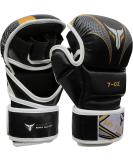 Mytra Fusion MMA Gloves | Open Palm Adjustable Wrist Support | Ideal for Grappling Cage Fighting & Combat Sports | S/M Black/Gold - Buy Online on GoSupps.com