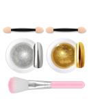 Lofuanna Chrome Nail Powder - Holographic Gold & Silver Pigment for Nail Art with Eyeshadow Sticks - 2 Jars, 0.5g each - Buy Online on GoSupps.com