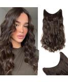 Silk-Co 60cm Dark Brown Hair Extensions | Corrugated Secrets with Wire & Rubber Band | Premium Synthetic Hair for Women - Buy Online on GoSupps.com