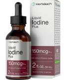 Horbaach Liquid Iodine Drops | 2 fl oz | 150 mcg Supplement | Vegetarian Non-GMO Gluten Free Tincture - Buy Online on GoSupps.com