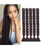 Tess 41 Jumbo Braids Extensions - 5pcs Synthetic Braiding Hair Dark Brown #4 - 165g Bundle Crochet Hair Extensions (100cm) - Buy Online on GoSupps.com