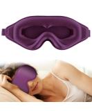 WLLHYF 3D Silk Sleep Mask - Comfortable Adjustable Eye Mask for Deep Sleep - Cute Light Blocking Eye Covers for Men & Women (Purple - Buy Online on GoSupps.com