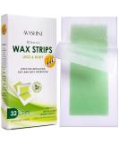 Avashine Wax Strips - Green, 32 Strips for Arms, Legs, Underarm, Eyebrow, Bikini & Brazilian Hair Removal - Buy Online on GoSupps.com
