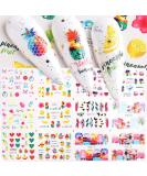 Summer Nail Art Stickers Colorful Fruits Water Transfer Nail Decals Summer Element Pattern Nails Landscapes Fruits Coconut Trees Designs Nail Stickers Manicure for Women DIY Nail Art Accessories 12 Sheets - Buy Online on GoSupps.com