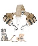 Slowton 2-in-1 Dog Car Seat Belt - Durable Elastic Adjustable & Reflective for Medium Dogs - Hogling-Free Beige Safety Belt - Buy Online on GoSupps.com