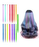 Suaywo 15-Piece 21-Inch Rainbow Clip-In Hair Extensions - Colorful Strands for Women Girls & Kids | Perfect Christmas Gift - Buy Online on GoSupps.com