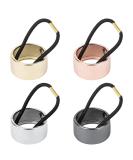 AUEAR Brushed Metal Hair Cuff Ponytail Holder Elastic Hair Tie Set (4 Pack Style 1) - Women Girls Hair Rings - 4 Count - Buy Online on GoSupps.com