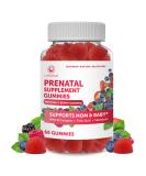 Prenatal Vitamin Gummies with Iron & Folic Acid - Non-GMO Chewable Multivitamin for Women - 30 Day Supply, 60 Count - Gelatin & Corn Syrup Free - Buy Online on GoSupps.com