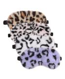 Bekecidi 4 Pack Sleeping Masks for Women Plush Eye Mask Blackout Sleep Eye Mask Kids Sleep Mask Pink Purple White Blue Sleepover Eye Masks Adjustable for Kids Adult Women Leopard Print - Buy Online on GoSupps.com