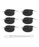 6 Pack 55 Inch Black Flat Drawstring Cord Set with Threader - Hoodie Drawstring Replacement - Buy Online on GoSupps.com