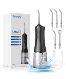 ENPULY Cordless Water Dental Flosser Portable 300ml Teeth Cleaner with 5 Modes & Jet Tips | IPX7 Waterproof Rechargeable Black Flosser for Effective Oral Care - Buy Online on GoSupps.com
