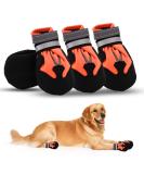 Waterproof Dog Shoes for Small & Medium Dogs | 4-Piece Anti-Slip Outdoor Paw Protectors - Reflective Straps (Orange XL) - Buy Online on GoSupps.com