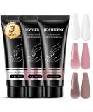 JEWHITENY 3 Colors Poly Nail Extension Gel Set - 30ml Pink White & Brown for French Manicure | DIY Nail Art & Home Salon Beauty Gift - Buy Online on GoSupps.com