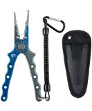 Piscifun Fishing Pliers Aluminum Braid Cutters Split Ring Pliers Hook Remover Fish Holder with Sheath and Lanyard Blue & Silver Nylon Sheath - Buy Online on GoSupps.com