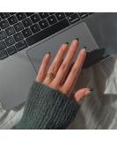 30 PCS Dark Green Almond French Tip Press-On Nails | Medium Short False Nails | SXVME Glue-On Gel Acrylic Nails for Women - Buy Online on GoSupps.com