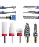 Homeet 11 Pcs Ceramic Nail Drill Bits 3/32 Inch Tungsten Alloy Professional Nail Drill Bits Safety Diamond Bits for Removing Gel Acrylic Cuticle Nail Drill for Manicure Pedicure Pack of 11 - Buy Online on GoSupps.com