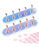 ANGNYA 2 Set Nail Stand Aurora Nail Holder for Painting Nail Stand for Press on with 96 Pcs Reusable Sticky Putty Nail Display Stand Nail Hand Practice Magnetic Nail Art Tools (Round) - Buy Online on GoSupps.com
