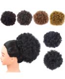 Large Short Kinky Curly Afro Puff Drawstring Ponytail Extension | Synthetic Clip-in Hairpiece for Women (1B#) - Buy Online on GoSupps.com