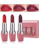 3 Colors Matte Lipstick Set - Waterproof Long Lasting Non-Stick Velvet Lip Gloss - Moisturizing Nude Lipstick for a Smooth Matt Finish - Buy Online on GoSupps.com