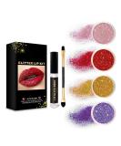 Sheglittary Glitter Lip Kit - High Pigment Diamond Glitter Lip Gloss for Women | 4 Colors Non-Stick Formula - Perfect for Stunning Looks - Buy Online on GoSupps.com
