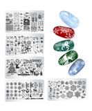 5Pcs Christmas Nail Stamp Plates Set with Various Patterns Snowflake Elk Santa Claus Christmas tree DIY Print Manicure Salon Design Perfect Christmas Nail Decoration for Professional DIY Salon 5 Pcs - Christmas - Buy Online on GoSupps.com