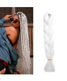 Gairyan Jumbo Braids Extensions - 100g Ombre Synthetic Braiding Hair 60cm White Afro Braids for Box Crochet - International Shipping Available - Buy Online on GoSupps.com