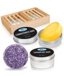 Shampoo & Conditioner Bar Set for Women - 5pc Eco-Friendly Hair Care Gift with Holder, Travel Tins & Soap Saver - Buy Online on GoSupps.com