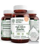 Natural Nutra High Allicin Garlic Supplement Supports Immune System Improve Enzymes Health Better Digestion Vanilla Coating 500mg 60 Vegan Tablets - Buy Online on GoSupps.com