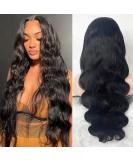Kbeth 13x6 Brazilian Virgin Body Wave Lace Front Wig 22 Inch - HD Transparent Lace Frontal Wig for Black Women - Buy Online on GoSupps.com