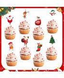 Opakawpop 48pcs Merry Christmas Cake Toppers 8 Patterns Christmas Cupcake Toppers Christmas Cake Decorations Cute Snowman Christmas Cake Topper for Birthday Party - Buy Online on GoSupps.com