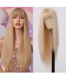 Allbell Long Straight Blonde Wig with Bangs - Natural Looking Synthetic Hair Wig for Women - Buy Online on GoSupps.com