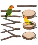 Bird Perches Stand Toy 9 PCS - Natural Wood Bird Cage Branches for Parakeets, Cockatiels, Conures, Macaws - Platform Accessories for Finches, Love Birds - Buy Online on GoSupps.com
