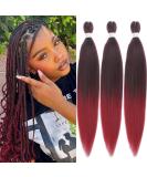 Leeven 3 Packs Ombre Red Pre Stretched Braiding Hair 30 Inch Yaki Texture Brading Hair Extensions for Box Braids Red Crochet Hair Extensions for Braiding /1B900# 30 Inch (Pack of 3) 1B900 - Buy Online on GoSupps.com