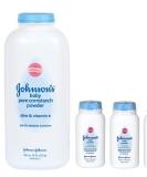 Johnson's Pure Cornstarch Baby Powder 15 Oz + Travel Size 1.5 Oz 2 pk - Buy Online on GoSupps.com