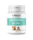 PetSol Fast Acting Ear Powder - Large 30g Tub - Stops Head Shaking, Wax Build-up, and Ear Odor - Buy Online on GoSupps.com