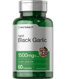 Aged Black Garlic Capsules 1500mg | 60 Count | Non-GMO & Gluten Free Fermented Extract Supplement - Buy Online on GoSupps.com