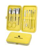 10pcs Professional Manicure Pedicure Set - Stainless Steel Nail Clippers Kit for Travel (Yellow) - Buy Online on GoSupps.com