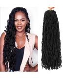 24 Inch Faux Locs Crochet Hair Packs - Pre Looped Curly Wave Butterfly Locs for Black Women | 128 Strands | Soft and Natural Look (1B) - Buy Online on GoSupps.com