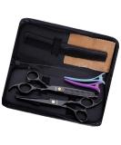 JYHY Professional Hair Cutting Scissors Shears Set Kit - Barber Thinning Tool 6 (Black) - Buy Online on GoSupps.com