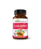 Papaya Leaf Blood Support Capsules - Blood Platelet  Bone Marrow  Immunity Support - Herbal Remedy - 60/450mg Veggie Capsules - Herbal Goodness (1 Bottle) 60 Count (Pack of 1) - Buy Online on GoSupps.com