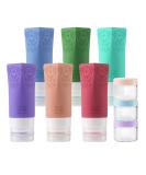 Leakproof Silicone Travel Bottles Set | TSA Approved Cosmetic Toiletries Containers | Perfect for Shampoo, Conditioner, Facial Cleanser & Cream | Travel Accessories - Buy Online on GoSupps.com