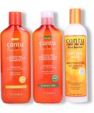 Cantu Sulphate Free Shampoo & Conditioner 12oz with Shea Butter Moisturizing Curl Activator Cream 12oz - Buy Online on GoSupps.com