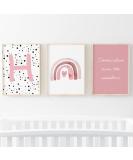 Pompom Prints Set of 3 Rainbow Nursery Decor | Scandi Boho Style Playroom Art (8x10 Inch H) - Buy Online on GoSupps.com