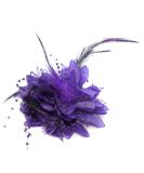 Flower Feather Bead Corsage Hair Clip Fascinator Set in Purple - Buy Online on GoSupps.com